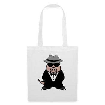 Gangster Pig Wild Boar Mafia Lunettes de soleil - Sac en tissu - blanc - Devant