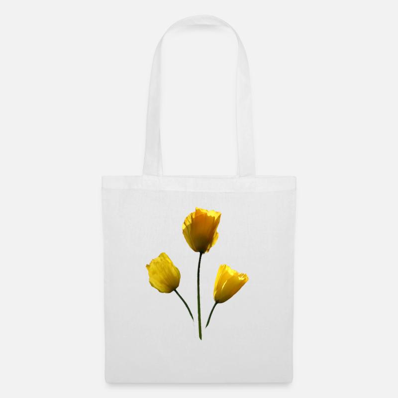 gelbe Mohnblumen gelber Mohn - Stoffbeutel - Weiß