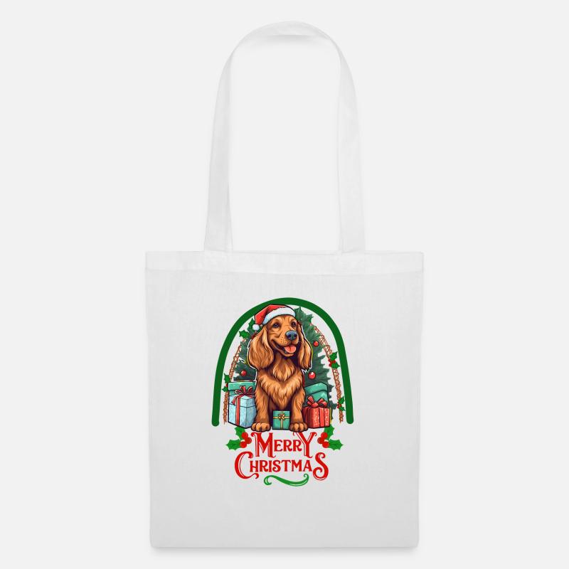 Irish Setter Weihnachten - Stoffbeutel - Weiß