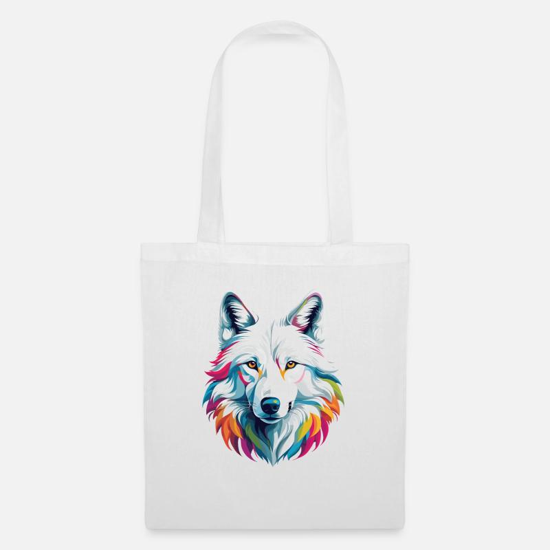Weißer Wolf - Stoffbeutel - Weiß