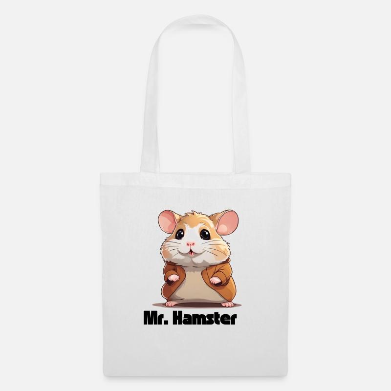 Cute hamster with jacket - Tote Bag - white