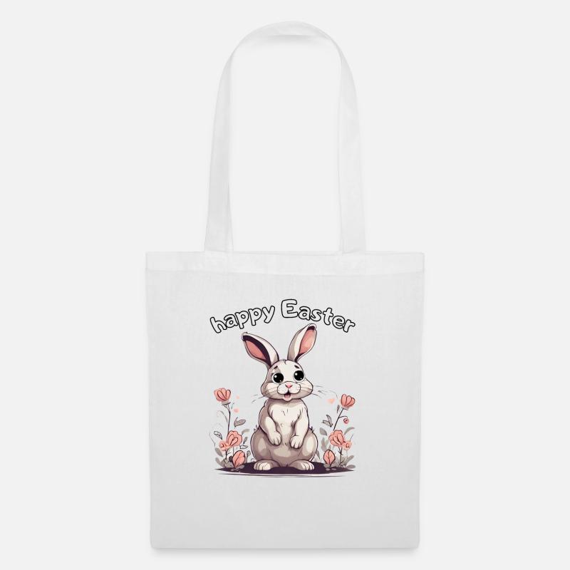 happy Easter rabbit - Stoffbeutel - Weiß