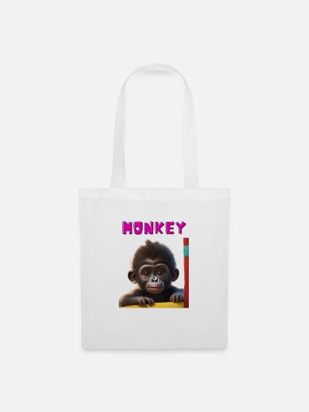 Monkey - Stoffbeutel - Weiß