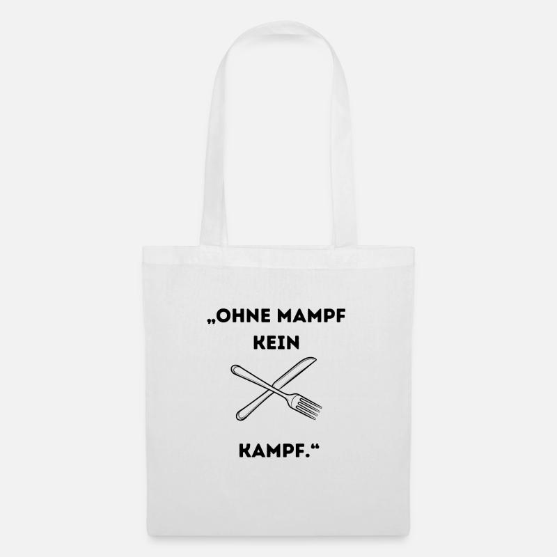 Ohne Mampf kein Kampf - Stoffbeutel - Weiß