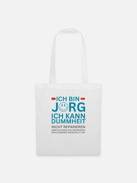 "Ich bin Jörg" - Stoffbeutel - Weiß