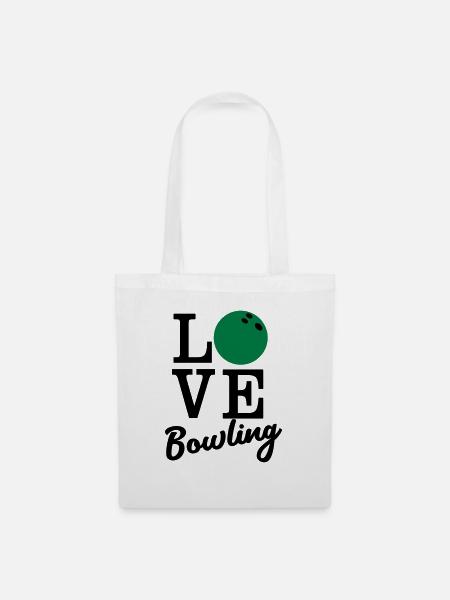 liebe Bowling - Stoffbeutel - Weiß