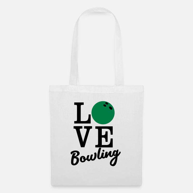 liebe Bowling - Stoffbeutel - Weiß