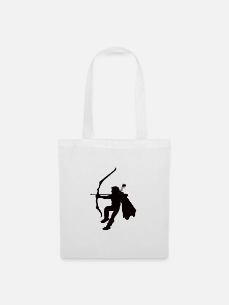 Waldläufer Silhouette, Rollenspieler Silhouette - Stoffbeutel - Weiß