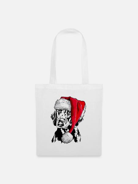 Santa FLAT COATED RETRIEVER Weihnachten Wilsigns - Stoffbeutel - Weiß