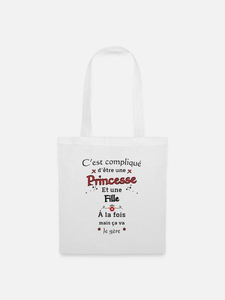 Prinzessin Mädchen - Stoffbeutel - Weiß
