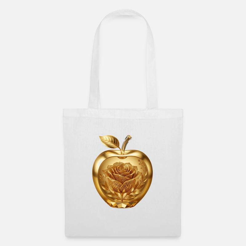 "Golden Apple"-Sweatshirt – Elegante und exklusive Kunst - Stoffbeutel - Weiß