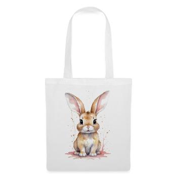 Ein Aquarell-Kawaii-Hase bringt dein Herz zum Schmelzen - Stoffbeutel - Weiß - Vorne