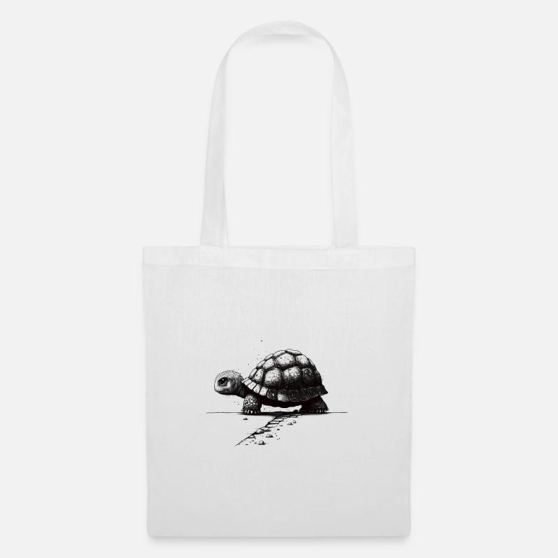 Schildkröten Stencil Design Kunst - Stoffbeutel - Weiß