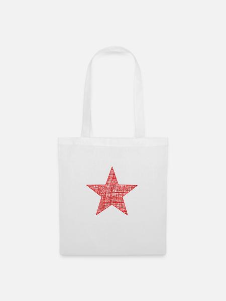 roter Stern, red star - Stoffbeutel - Weiß