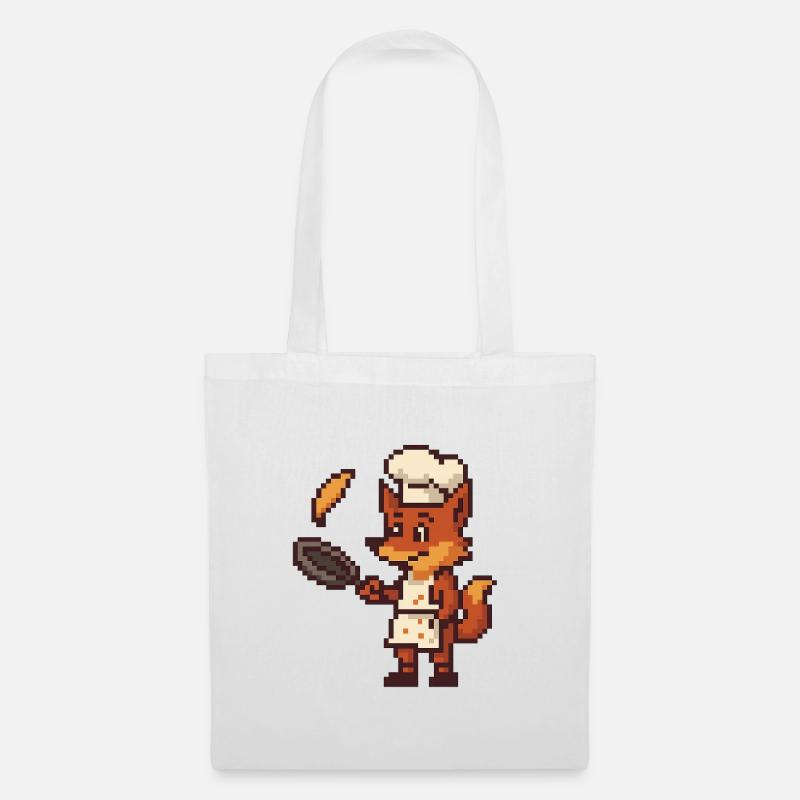 Pixelated Kitchen Chef Fox - Tote Bag - white