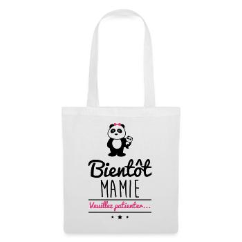 Future mamie, cadeau grand-mère, mamy - Sac en tissu - blanc - Devant