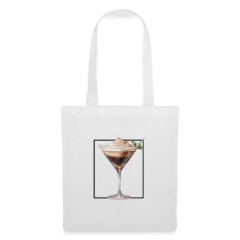 Espresso Martini Aquarell Minimalistisches Glas - Stoffbeutel - Weiß - Vorne