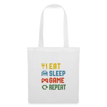 Eat Sleep Game Repeat - Stoffbeutel - Weiß - Vorne