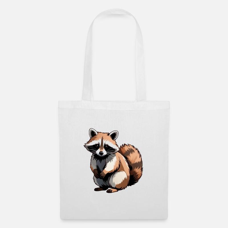 Waschbär - Cute Animal Sticker - Stoffbeutel - Weiß