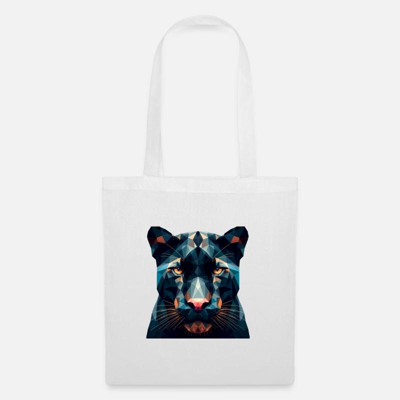 Ein Panther im Polygon-Stil - Stoffbeutel - Weiß