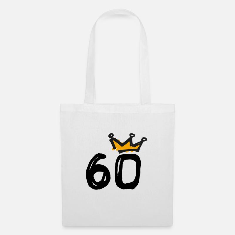 60. Geburtstag Krone - Stoffbeutel - Weiß
