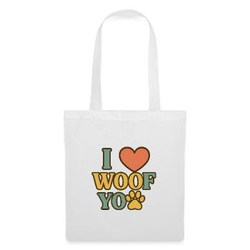 J’adore le design de cœur de patte WOOF - Sac en tissu - blanc - Devant