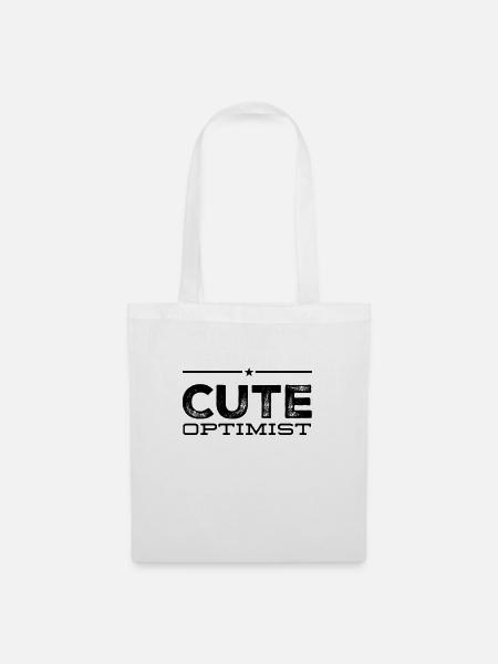 cute optimist - Stoffbeutel - Weiß