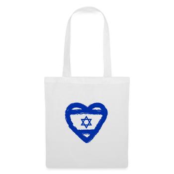 Herz Israel - Stoffbeutel - Weiß - Vorne