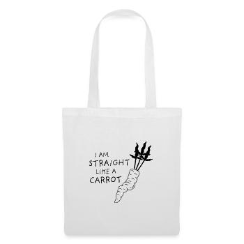 droit comme une carotte - uni noir - Sac en tissu - blanc - Devant