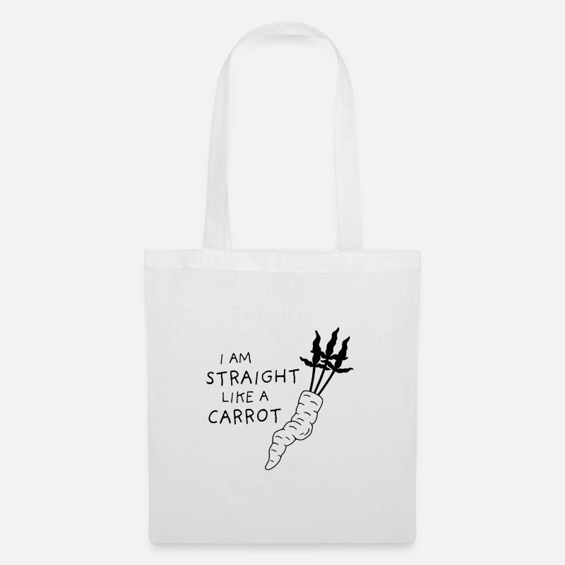 straight like a carrot - black uni - Stoffbeutel - Weiß