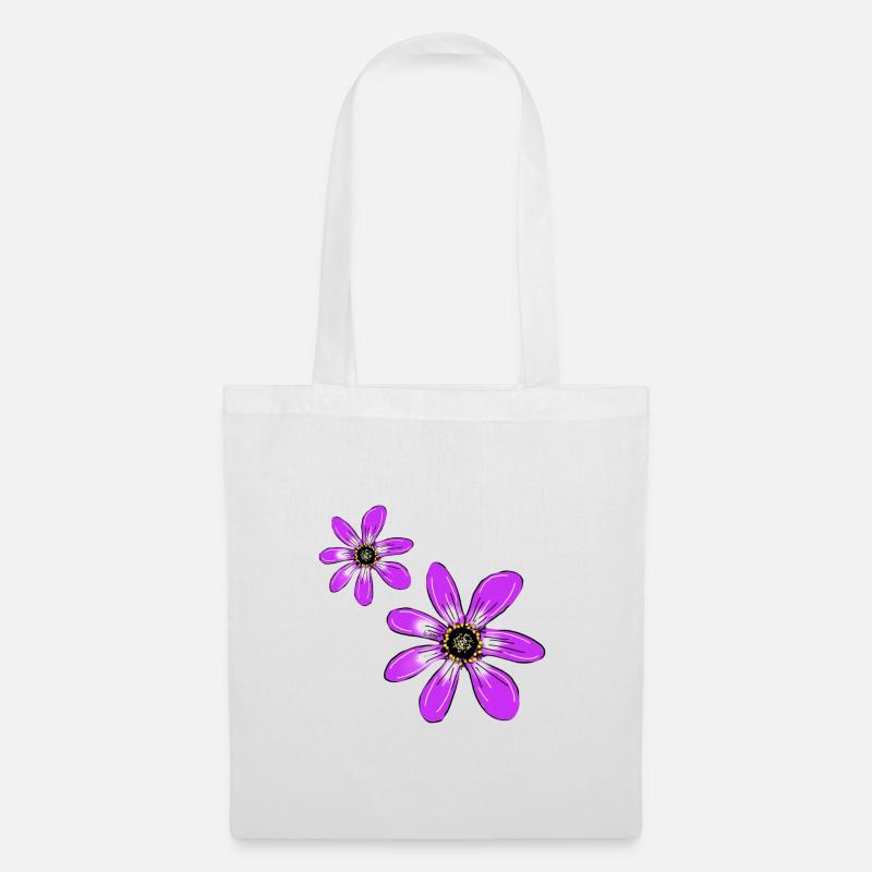 Blumen Pink - Stoffbeutel - Weiß