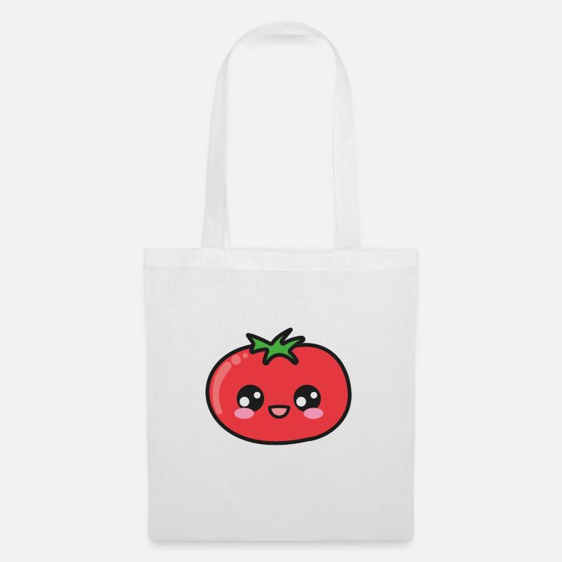 Tomate Niedlich Kawaii - Stoffbeutel - Weiß