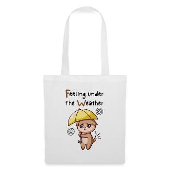 Feeling Under The Weather. Cat With Umbrella. - Tote Bag - white - Front