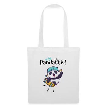 Pandastic Panda on Skateboard. - Tote Bag - white - Front