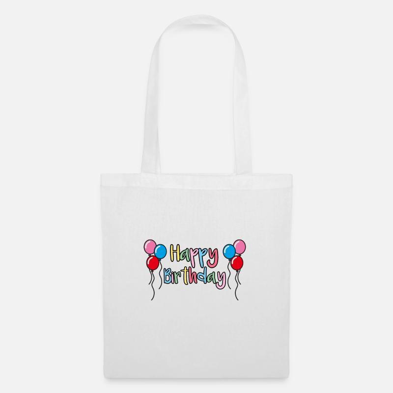 Happy Birthday Glückwunsch Geschenkidee - Stoffbeutel - Weiß