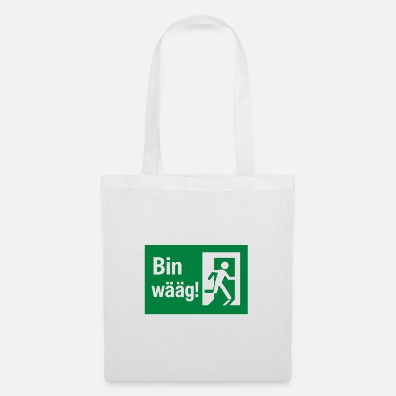 Bin wääg Exit Humor - Tote Bag - white