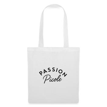 Passion picole – Design typographique humoristique - Sac en tissu - blanc - Devant