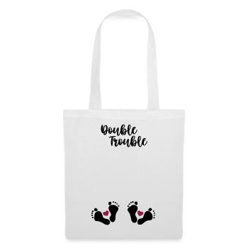 Double Trouble - Pregnant with twins - Tote Bag - white - Front