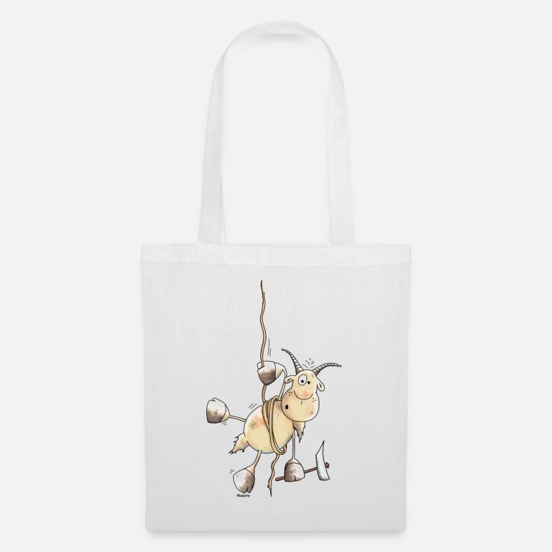 Abenteuerlustiger Steinbock - Bergsteiger - Stoffbeutel - Weiß