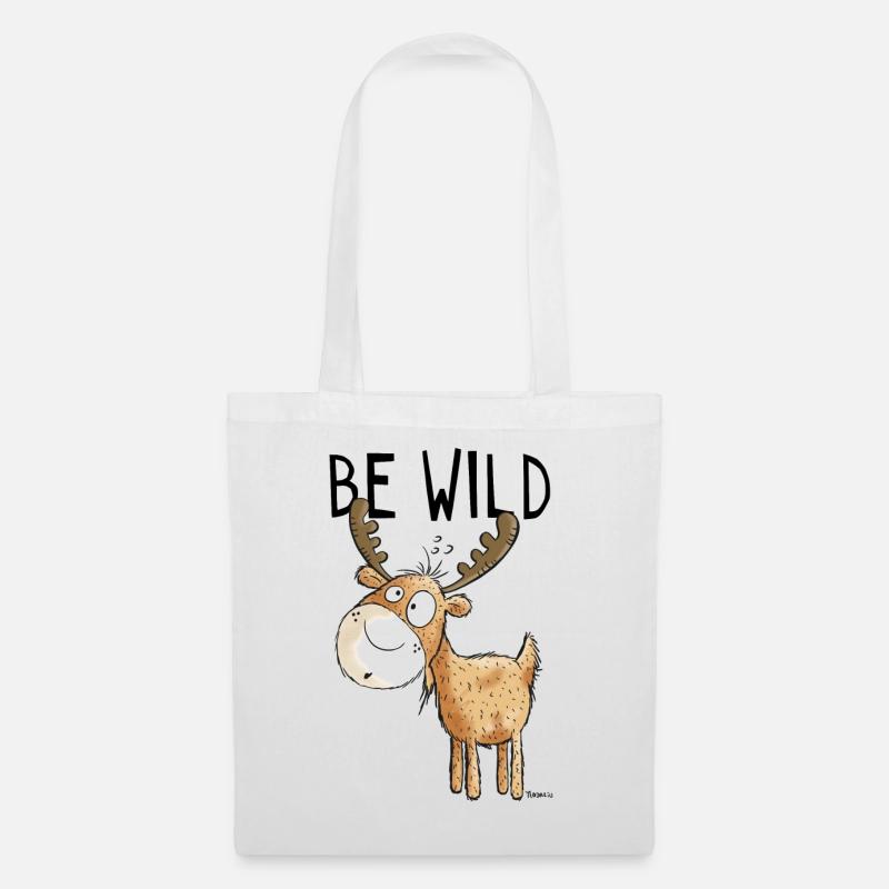 Be Wild Elch - Elche - Hirsch - Reh - Geschenk - Stoffbeutel - Weiß