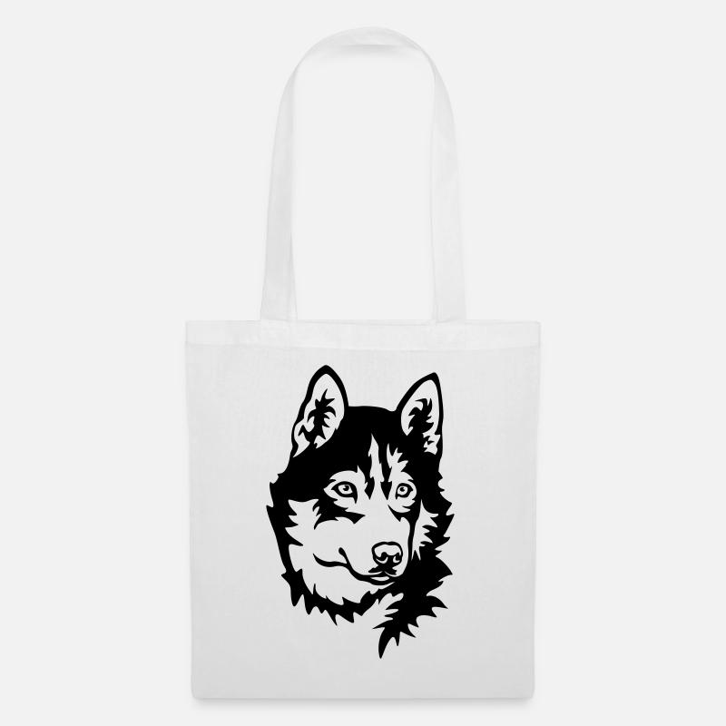 Husky Kopf - Stoffbeutel - Weiß