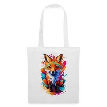Baby Fuchs - Cute Rotfuchs - Fuchs Farbenfroh Fox - Stoffbeutel - Weiß - Vorne