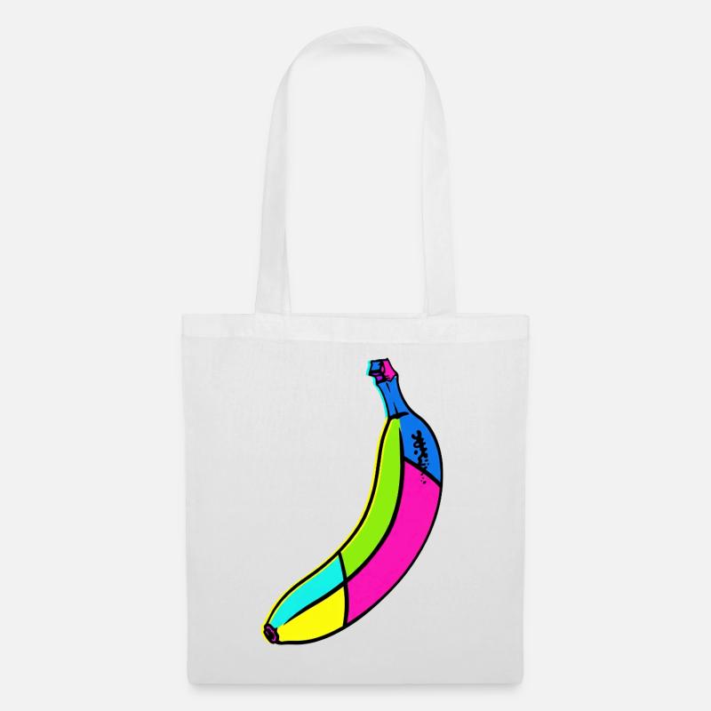 Neon Banane Pop Art Design - Stoffbeutel - Weiß