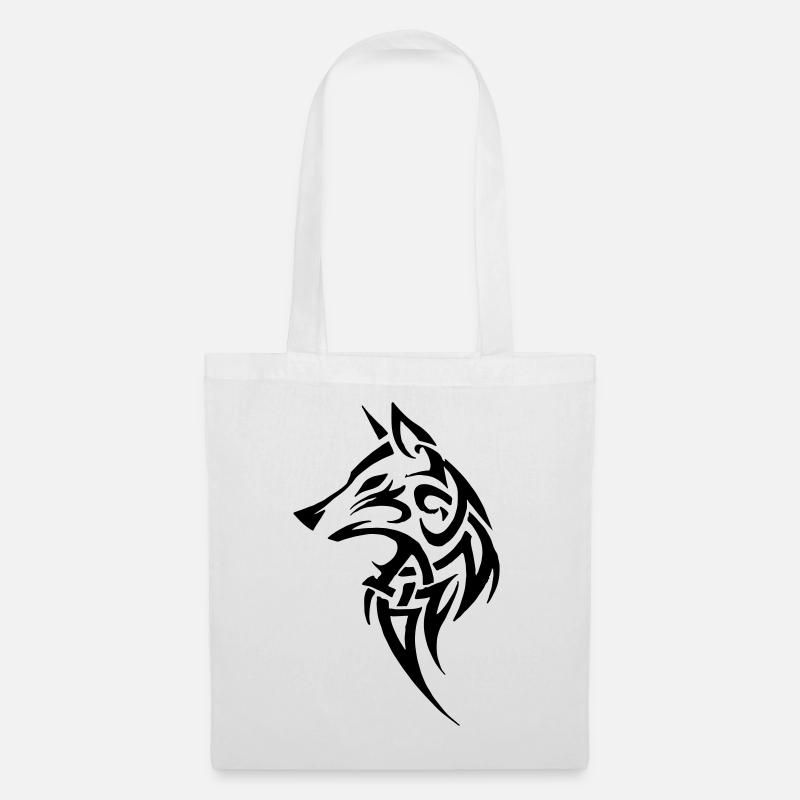 Wolf Tribal - Stoffbeutel - Weiß