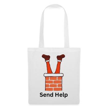 Santa in the Chimney – Funny Xmas Design - Tote Bag - white - Front