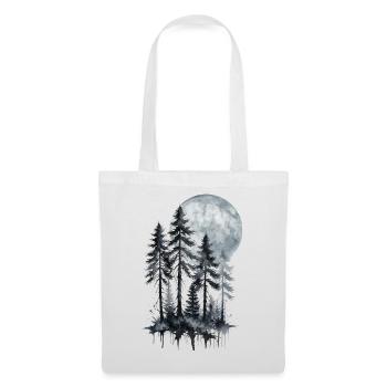 Moonlit Forest Watercolor Silhouette - Tote Bag - white - Front