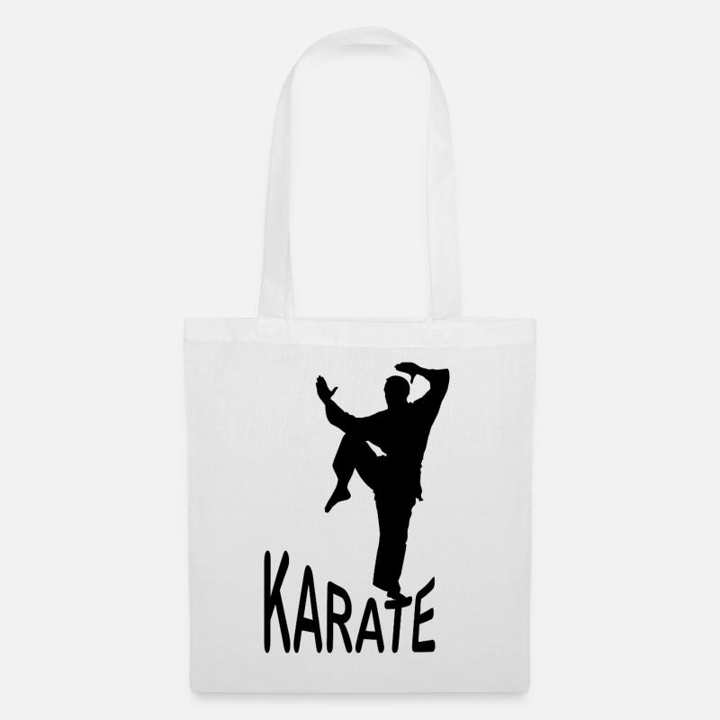 Silhouette de karaté – Kiai Pose | Conception minimale du Dojo - Sac en tissu - blanc
