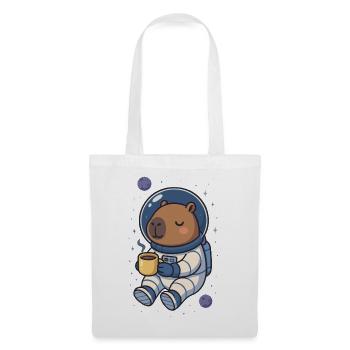 Capybara Astronaut – Coffee in Space ☕🪐 - Tote Bag - white - Front