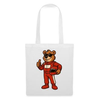 Racer Bear in Racing Suit - Tote Bag - white - Front