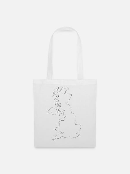 Karte von Großbritannien - Stoffbeutel - Weiß
